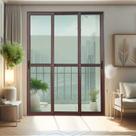 Porta de Correr 3 Folhas Moveis Sequenciais 210 X 120 Elite com Fecho Automático Vidro Liso