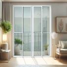 Porta de Correr 4 Folhas Moveis 210 X 200 Elite com Fecho Automático Vidro Liso