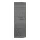 Porta de Correr 80cm com Vidro Reflecta Prata e Puxador Inox com Kit Ferragem Prime Luciane