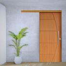 Porta de Correr Belissima 6 Trilho Embutir Puxador Tubolar 800 Mm Cromado 110 X 210 Esquerdo