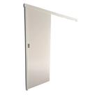 Porta de correr branco prime 110x210 kit madeira completa