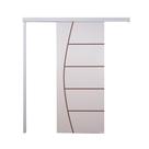 Porta De Correr Branco Prime Frisada F01 210x100 Porta De Correr Branco Prime Frisada F01 210x100