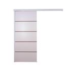 Porta De Correr Branco Prime Frisada F03 210x100 Porta De Correr Branco Prime Frisada F03 210x100