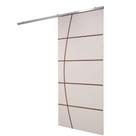 Porta De Correr Branco Prime Frisada Kit Alumínio F01 - 210x70