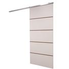 Porta De Correr Branco Prime Frisada Kit Alumínio F03 - 210x70