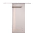 Porta De Correr Branco Prime Frisada Kit Alumínio F05 - 210x80