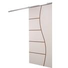 Porta De Correr Branco Prime Frisada Kit Alumínio F07 - 210x90