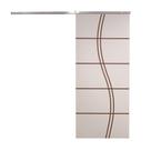 Porta De Correr Branco Prime Frisada Kit Alumínio Fs Duplo - 210x70
