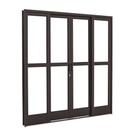 Porta de Correr com Divisão Central Black em Aço 217 x 200 x 12 cm 4 Folhas Pratika Sasazaki