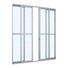 Porta de Correr com Divisão Central em Alumínio 216 x 200 x 6,6 cm 4 Folhas Alumifit Sasazaki