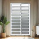 Porta de Correr com Travessas 2 Folhas Moveis 210 X 120 Elite com Fechadura Tetra Vidro Liso