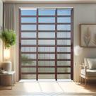Porta de Correr com Travessas 3 Folhas Moveis Sequenciais 210 X 240 Elite com Fecho Automático Vidro