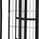 Porta de Correr de Aço 215x160cm Pantografica Grade Elo Ideal Crv Esquadrias Abertura Direita