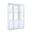 Porta de Correr de Aço com Postigo 213 x 150 x 17 cm 3 Folhas Esquerda Grade Quadrada Riobras Pronta