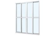 Porta de Correr em Alumínio Branco Caribe Max 215x200 x8cm 4 Folhas c/ Fechadura Jap