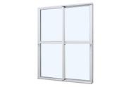 Porta de Correr em Alumínio Branco Caribe Max 215x200x8,7cm 2 Folhas Móveis c/ Fechadura Jap