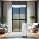 Porta de Correr em Alumínio com Persiana Motorizada 2 Folhas Vidro Reflex 220x150 Elite Brimak