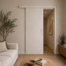 Porta De Correr Madeira 80x210 Cm Com Fechadura E Puxador