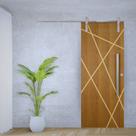 Porta de Correr Padrão Imbuia Agatha Trilho Soft Puxador Barra Chata 800 Mm Cromado 102 X 210 Esquer Porta de Correr Padrão Imbuia Agatha Trilho Soft Puxador Barra Chata 800 Mm Cromado 102 X 210 Esquer