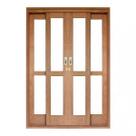 Porta de Correr Panorâmico 4 Folhas Cedro Arana 215cmx160cmx14cm Madersilva