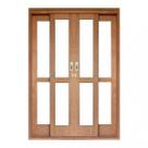Porta de Correr Panorâmico 4 Folhas Cedro Arana 215cmx180cmx14cm Madersilva