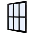 Porta de Correr Perfecta 3 Folhas Liso 215x200cm Preto - 1078-5602 - JAP