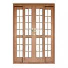 Porta de Correr Quadriculado 4 Folhas Cedro Arana 215CMX200CMX14CM Madersilva Marrom