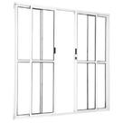 Porta de Correr Sacada 4 Folhas 2.10 X 1.80 Branca Linha 25 Com Fechadura