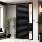 Porta de Correr Suspensa 210x100cm Veneziana Esq L.25 Brimak Abertura Esquerda