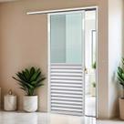 Porta de Correr Suspensa 210x70cm Meia Veneziana Meia Vidro Dir L.25 Brimak Abertura Direita