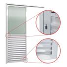 Porta de Correr Suspensa 210x70cm Meia Veneziana Meia Vidro Dir L.25 Brimak Abertura Esquerda