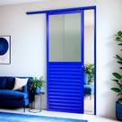 Porta de Correr Suspensa 210x80cm Meia Veneziana Meia Vidro Dir L.25 Brimak Abertura Direita