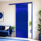 Porta de Correr Suspensa 210x80cm Veneziana Esq L.25 Brimak Abertura Esquerda Azul