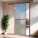 Porta de Correr Suspensa 210x80cm Vidrao Dir L.25 Brimak Abertura Direita