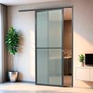 Porta de Correr Suspensa 210x80cm Vidrao Esq L.25 Brimak Abertura Esquerda