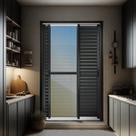 Porta de Correr Venez. 3 Folhas Moveis 210 x 200 Elite com Fechadura Tetra Vidro Reflex Preto/Mix Brimak