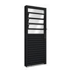 Porta de Giro de Aço com Báscula 215 x 85 x 12 cm Preto Direita Riobras Pronta