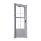 Porta de Giro em Aço 215 x 85 x 14 cm Postigo Direita Grade Elo Branco Prática MMachado
