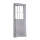 Porta de Giro em Aço Mista 215 x 85 x 12 cm Postigo Direita Grade Elo Branco Prática MMachado