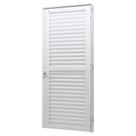 Porta de Giro em Alumínio Branco Perfecta Max 215x80x6,6cm Esquerda c/ Ventilação Jap