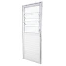 Porta de Giro em Alumínio Lambri Branco 215x80x4 cm Direita VMB Nobre CRV