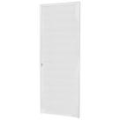 Porta de Giro em Alumínio Lambri Branco 215x90x4 cm Esquerda Nobre CRV