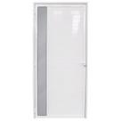 Porta de Giro em Alumínio Lambri Branco 215x90x4 cm Esquerda VFM Nobre CRV