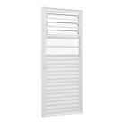 Porta de Giro em Alumínio Veneziana Divisão Horizontal e Báscula 215x87x3,15cm Branca Esquerda Alumislim Sasazaki