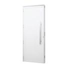 Porta de Giro Lambril em Alumínio Branco Caribe Max 215x100x6cm Direita c/ Puxador Fech Rolete Jap