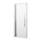 Porta de Giro Lambril em Alumínio Branco Caribe Max 215x100x6cm Direita c/ Visor Fech Rolete Jap