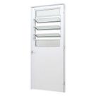 Porta de Giro Lambril em Alumínio Branco Perfecta Max 215x80x6,6cm Direita c/ Basculante Jap