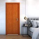 Porta De Madeira Bater Lisa U.V Rubi 210cmx70cm