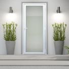 Porta de PVC 216x80cm com 1 Vidro Temperados ITEC Brimak Abertura Direita