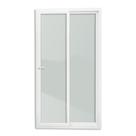 Porta de PVC de Correr 210x150cm com 2 Folhas e Vidro Liso Temperado com Cremona ITEC Brimak
